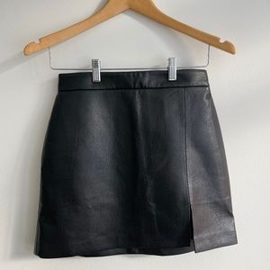 Vegan leather mini skirt